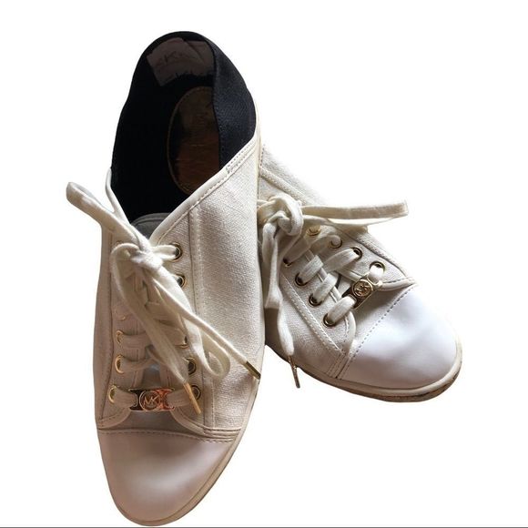 Michael Kors Kristy espadrilles White and Black Sneakers Size 9.5 canvas casual - Picture 7 of 9